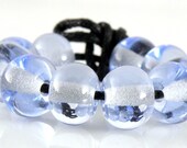 Transparent Pale Blue Spacers - Handmade Artisan Lampwork Glass Beads - 5mmx9mm SRA (Set of 10 Spacer Beads)