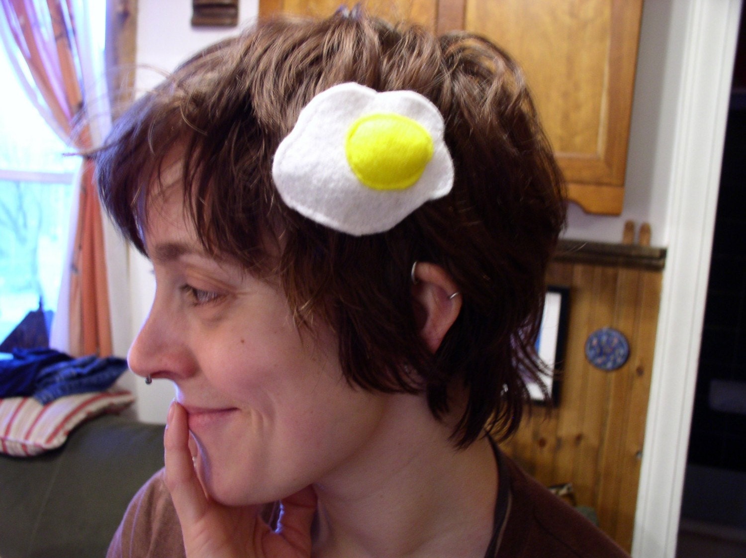 Egghead Barrette with a side of Bacon