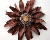 Brown Flower Bobby Pin - ndnchick