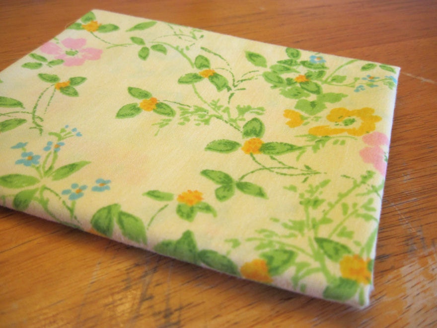 Reclaimed Sheety Fabric, Yellow Floral Fat Quarter