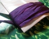 hand dyed silk ribbon in aubergine