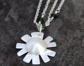 evening primrose necklace - sterling silver and tourmaline