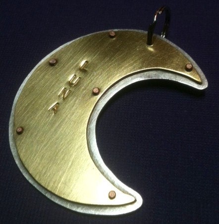 Moon Dog Pet tag, custom with your pets info