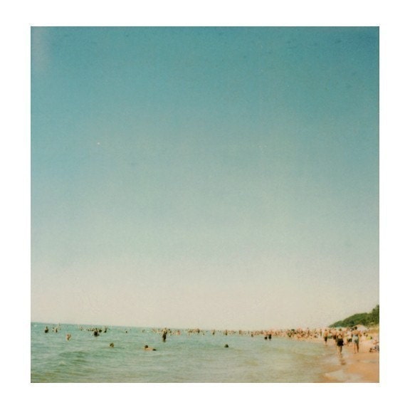Beach Photograph - Polaroid Photography - Michigan - Summer - The Start of Something Good- Signed Fine Art Photograph