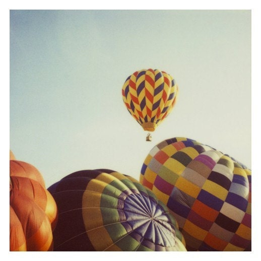 Hot Air Balloon - Balloon Photograph - Polaroid Photograph - Fine Art Photography Away We Go- Signed Original Art