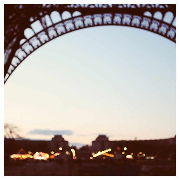 Paris Photograph -Eiffel Tower - Lights - Paris - City of Light - Paris at Dusk - Original Signed Fine Art Photograph