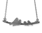 Bird Family Necklace w/ 2 babies