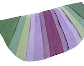 Green & Purple Blossom Pleated Silk Clutch Purse