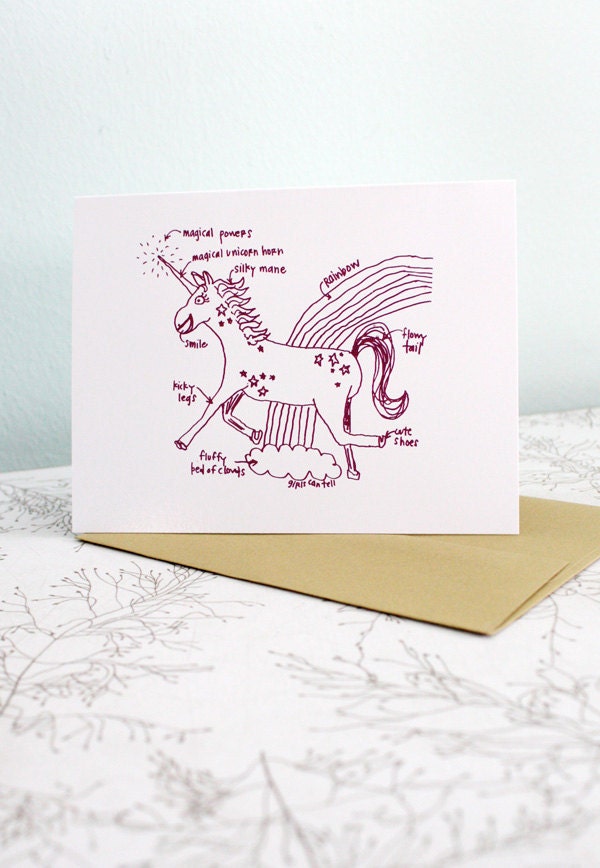 Unicorn - blank note card