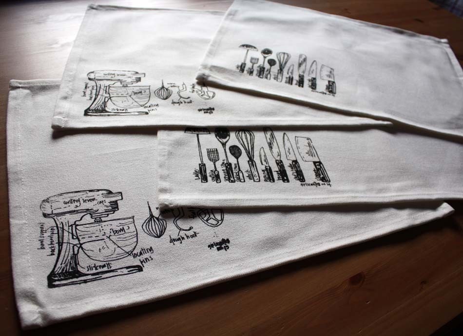 kitchen love diagram placemat set - choose your color, set of 6