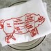 Butcher's Diagram of a Pig floursack towel