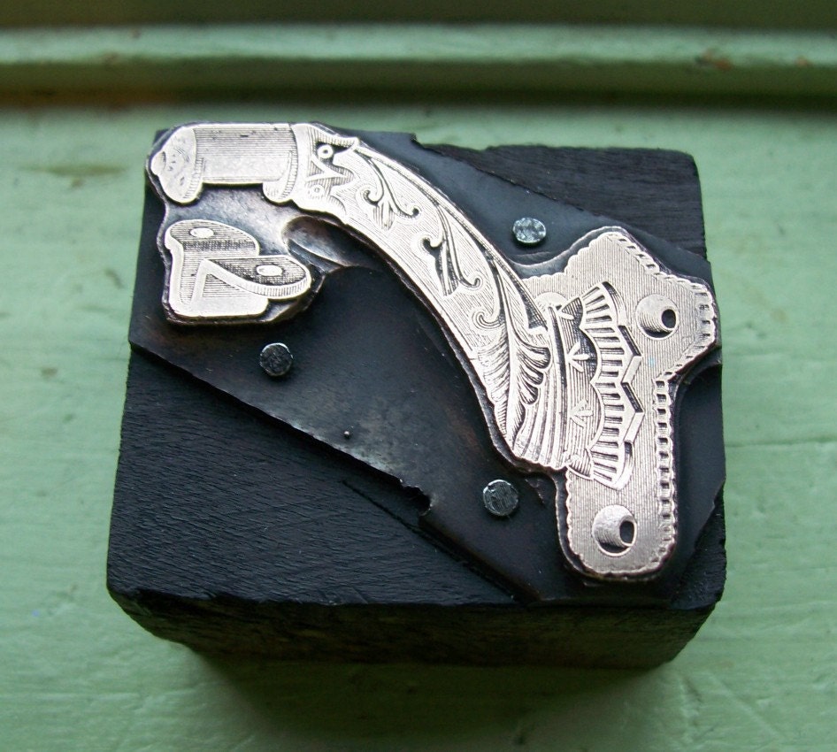 Vintage Letterpress Printers Block for an Eastlake Bracket