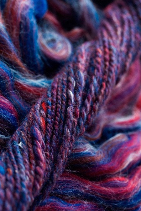 Merino silk roving AMETHYST SMOKE semi solid textured tweed for spinning or felting 4 oz