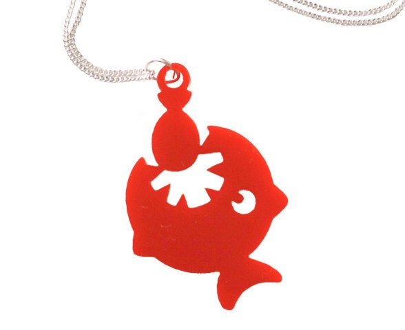 Piranha Acrylic necklace - Red