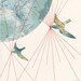 CUSTOM ORIGINAL Embroidered Map Collage Birds Travel Gift Geography 10 x 10 - Birds by selflesh
