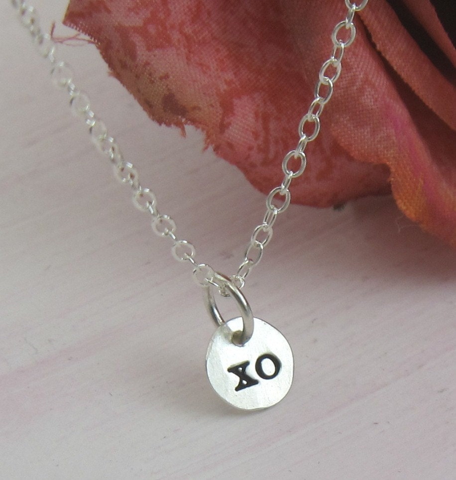 Silver necklace - XO charm - sterling silver necklace by Kathryn Riechert