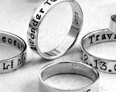 Custom Ring hand stamped with your message -- Sterling Silver Posey Ring (Original) --  messages on the inside or outside-
