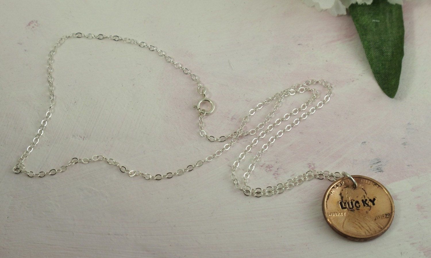Lucky Penny Necklace -- sterling silver with a coin by Kathryn Riechert