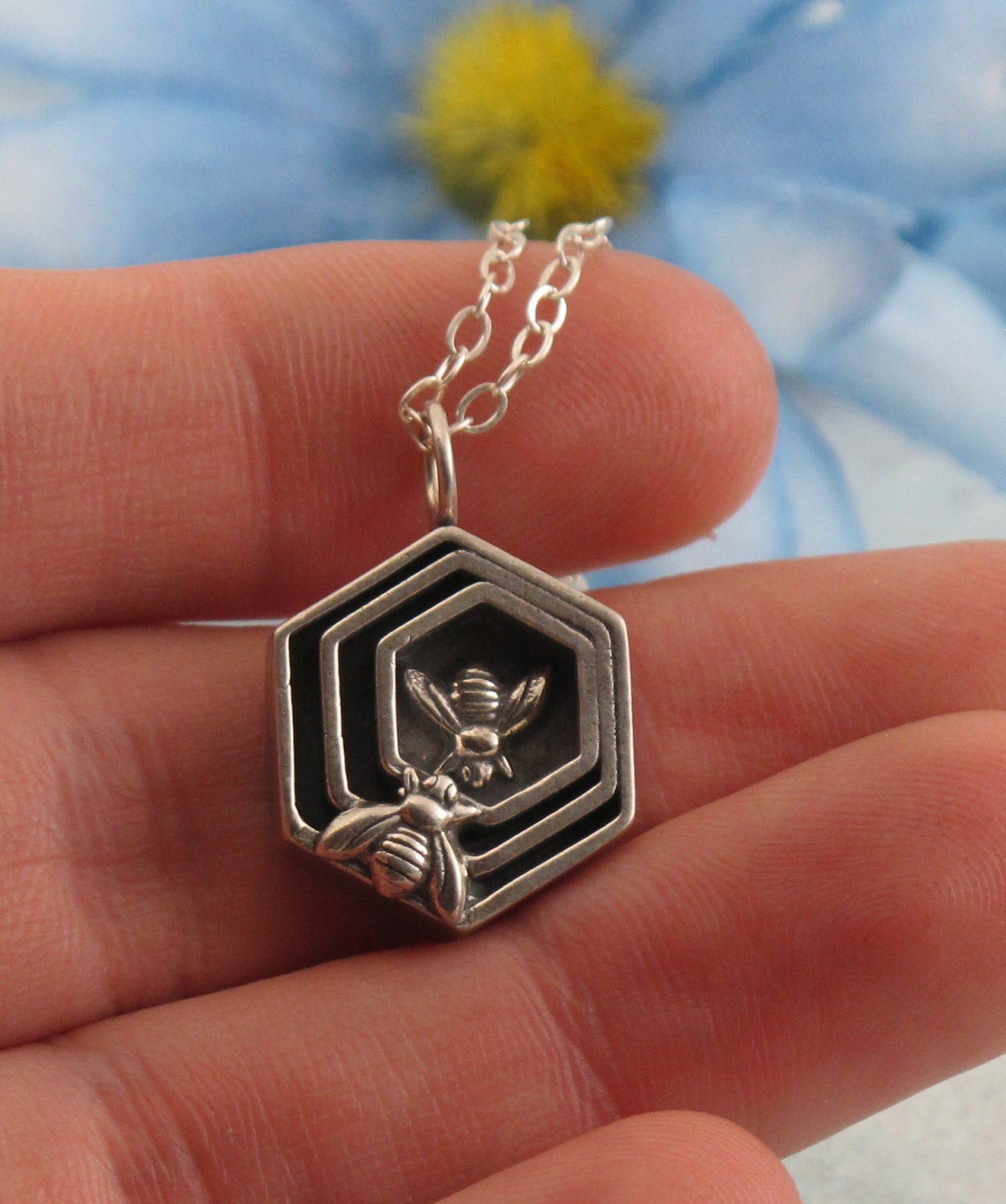 Honeycomb Necklace - in sterling silver by Kathryn Riechert