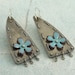Turquoise Flower Earrings - upcycled vintage spoon earrings by Kathryn Riechert