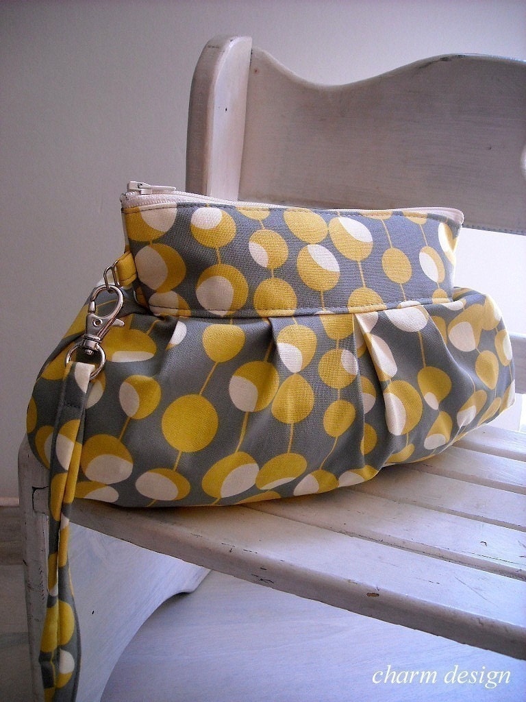 Yellow Dot - Zipper Pouch with Clip