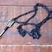 Arrow Necklace - black wire wrapped antiqued brass arrow pendant - archery - unisex fashion - Handmade by BlackStar