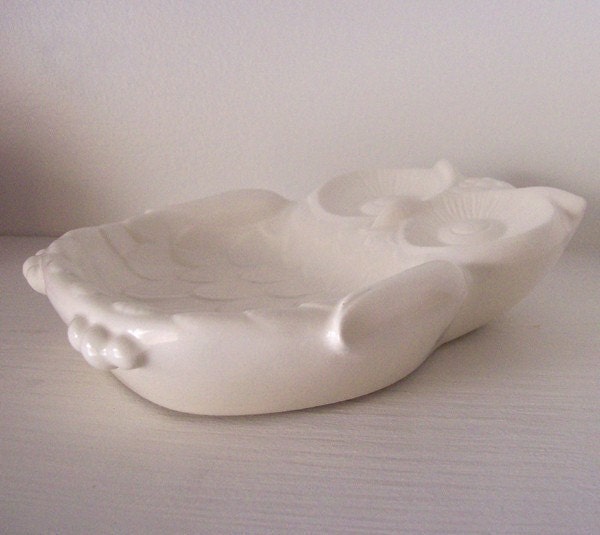 Forest Owl Spoon Rest Tray In White