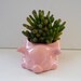 Ceramic 80s Pig Planter Vintage Design in Cotton Candy Pink
