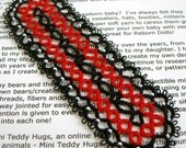 Red and Black Tatted Bookmark - FREE SHIPPING
