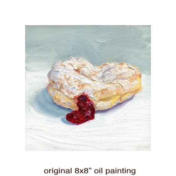 JELLY DONUT oil painting - original painting of sexy juicy jelly donut