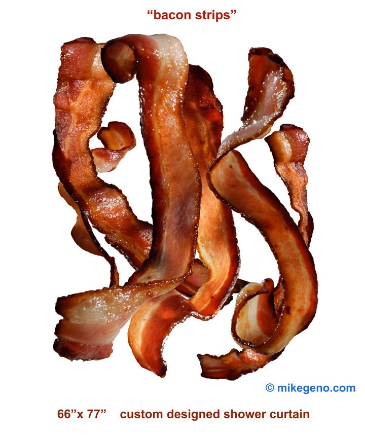 BACON STRIPS shower curtain - unique design
