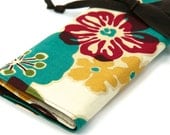 Knitting Needle Case Organizer Large - Magnolia Garden - 30 brown pockets for circular, straight, dpn, or paint brushes