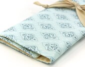 Large Knitting Needle Case Organizer - Blue Gem - 30 natural pockets for circular, straight, dpn, or paint brushes
