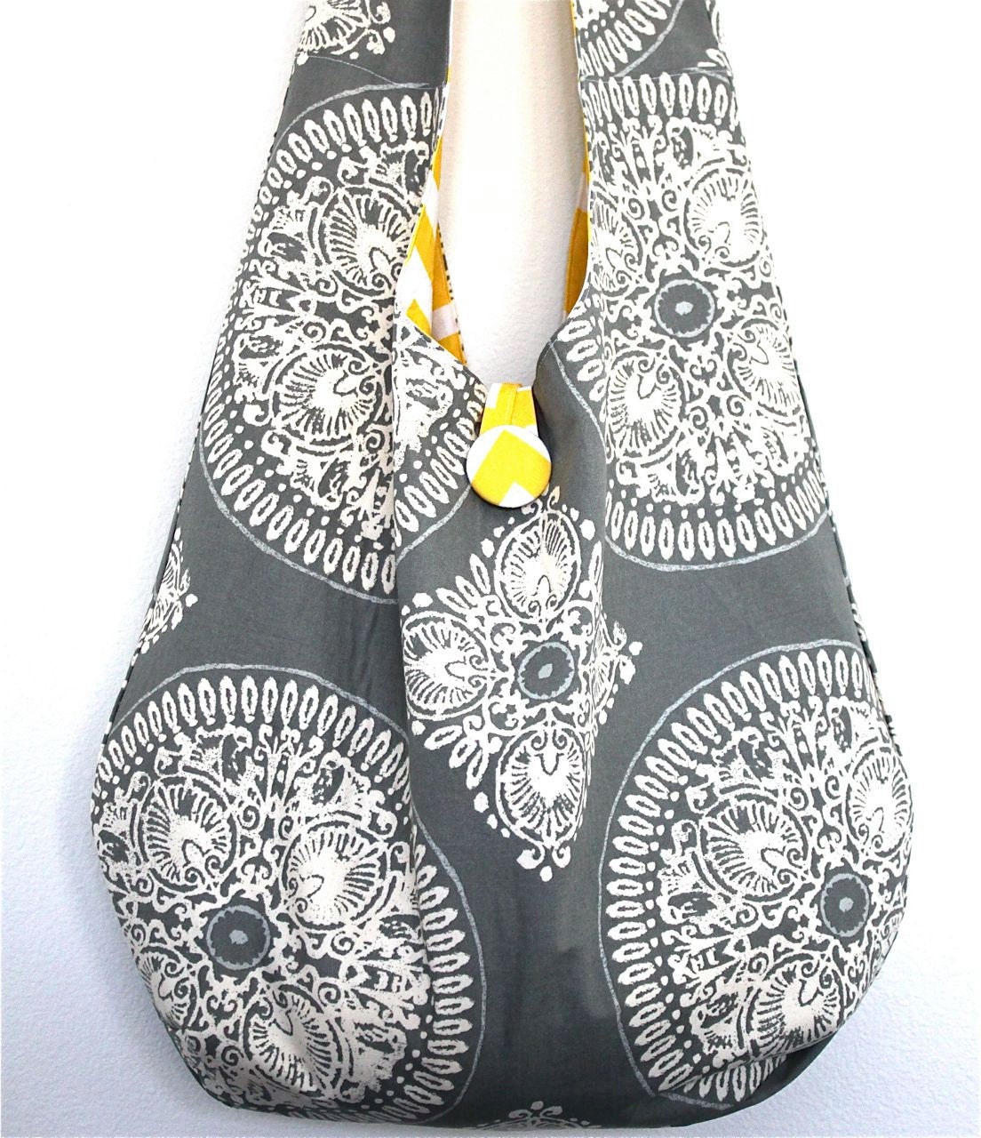 Chevron REVERSIBLE Boho Bag Adjustable Messenger Sling Bag or Shoulder Bag