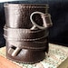 Brown Leather Steampunk Cuff with Antique Key -  Tory Style Wrap Bracelet