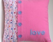 love - hand embroidered pillow cover (with optional pillow insert)