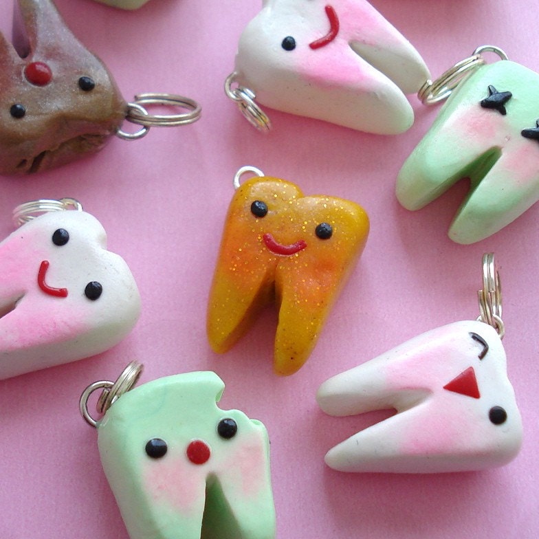 Customize your Kawaii Tooth Charm - cavities, colors and faces