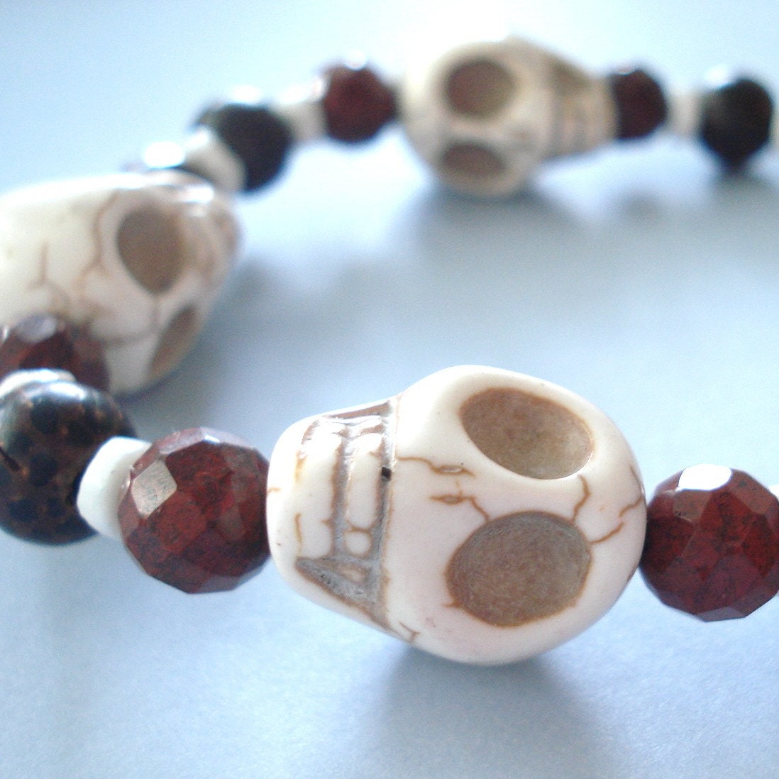 Mens Rustic Skull Bracelet