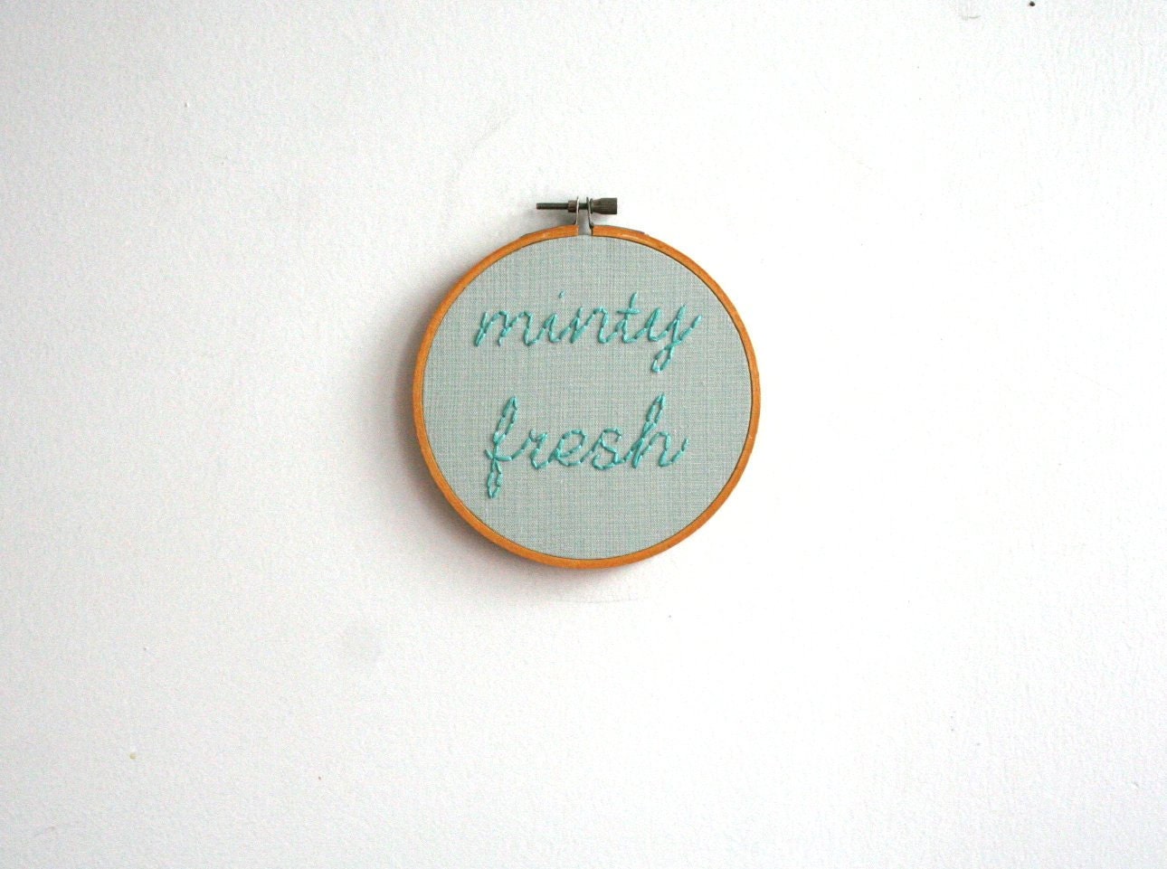 Hand Embroidery Hoop - Minty Fresh
