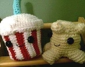 Crochet Pattern, Popcorn and Soda Amigurumi Duo