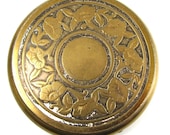 LARGE Art Deco Powder Compact with Angels Trumpet Datura Flowers CIRCA 1930
