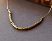 Signal Love Morse Code Necklace I Love You Gold Brass Handmade Jewelry