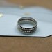 Sterling Silver Dotted 14k Yellow Gold Hammered Stacking Ring Band Set Recycled Gold Ethical Mixed Metal Handmade Jewelry