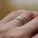 Sterling Silver Dotted 14k Yellow Gold Hammered Stacking Ring Band Set Recycled Gold Ethical Mixed Metal Handmade Jewelry