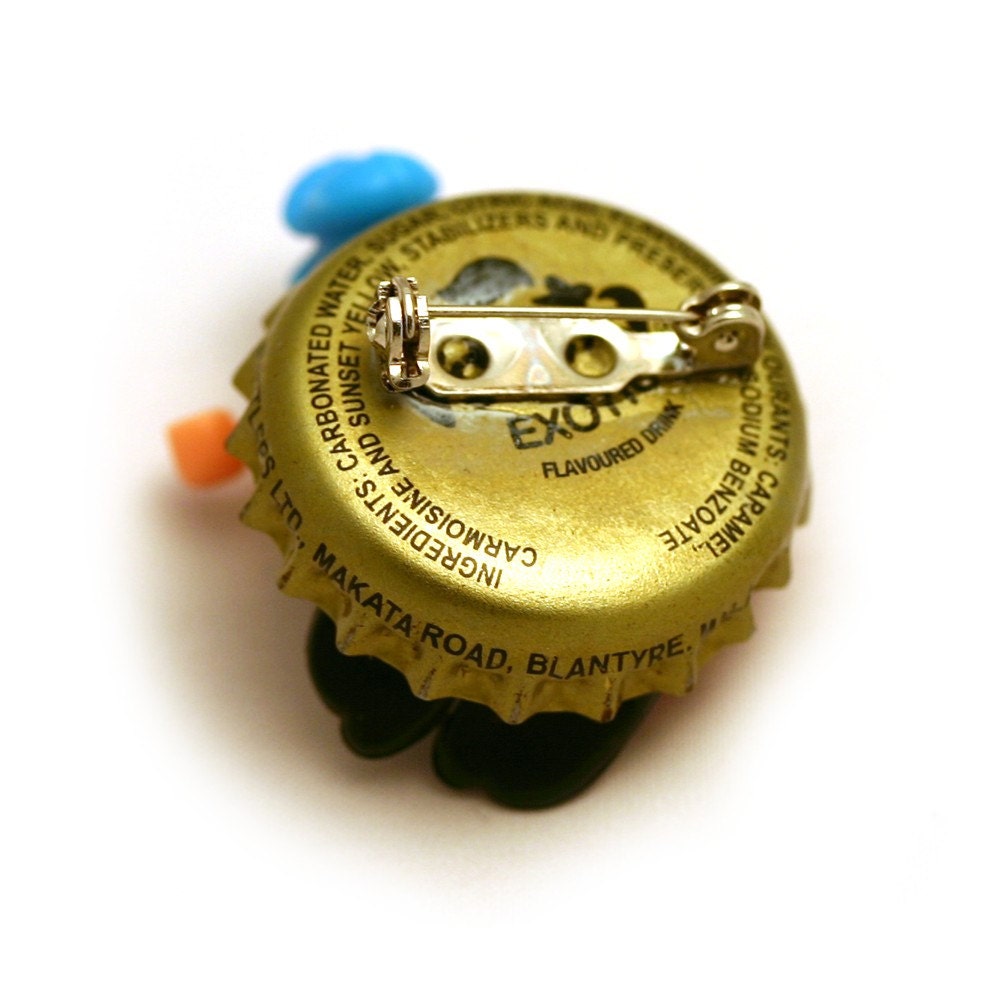 Popeye mini toy collage brooch