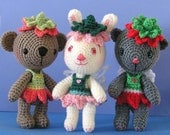 Crochet Patterns, Amigurumi Dolls - Cat, Rabbit, Bear Flower Fairies - Instant Download