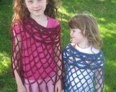 Sparkly Girl's Poncho OOAK - Wearable All Season - Soft Acrylic Yarn/Synthetic Blend - DISCOUNTED