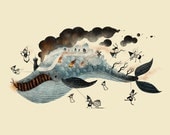 The Marvelous Fish Whale - Print by Scott Benson