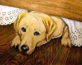 Custom Pet Portrait, 8 x 10, Yellow Lab, Labrador Retriever