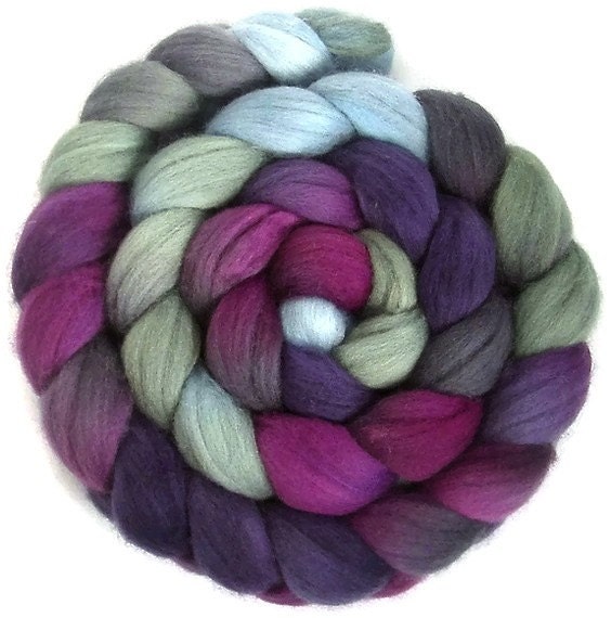 Handpainted Polwarth Wool Roving - 4 oz. EMILY - Spinning Fiber